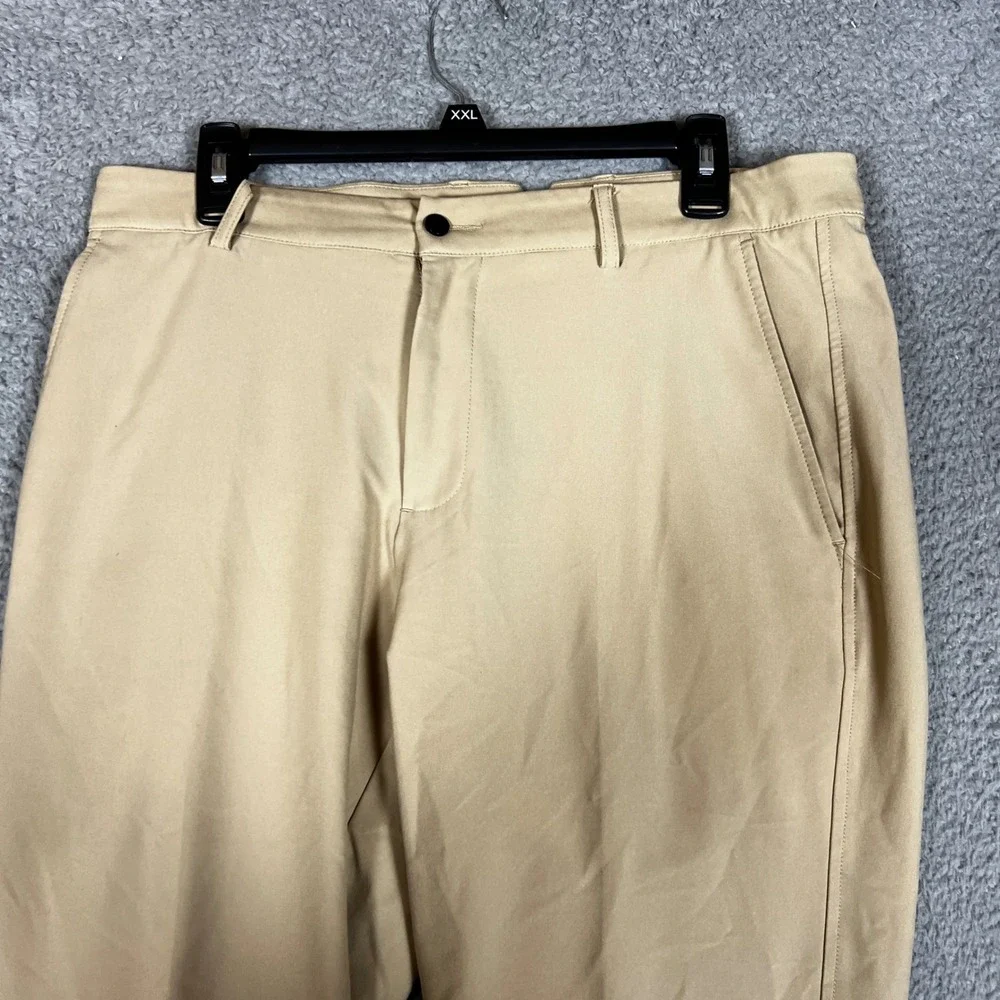 Dunning Mens 32x32 Khaki Golf Pants Flat Front‎ Performance Stretch